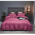 Hotel luxury polyester solid satin 4pcs bedding sets